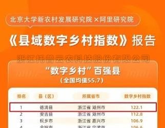 ​数字乡村指数全国百强县域榜单发布，位居榜单前十的县域都做了啥？